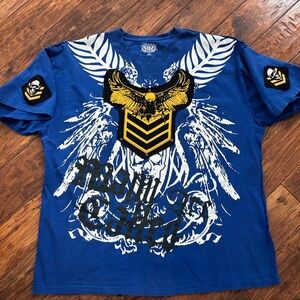 Y2K VTG Give Me Face Graphic T-Shirt - Eagle & Skull Design streetwear hip-hop